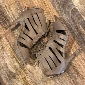 XAppeal Nude Lace Up Sandals